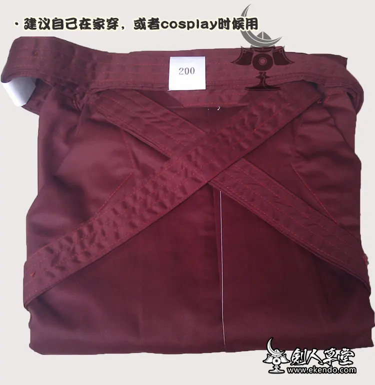 IKENDO. NET-красный T/C HAKAMA-75% полиэстер 25% хлопок все размеры японская kendo Униформа дно Кендо Хакама kendo обучение