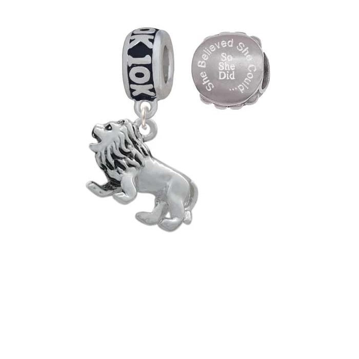 Silvertone 3-D Lion 10 K Run она считала что может очаровать бусы (набор из 2) |