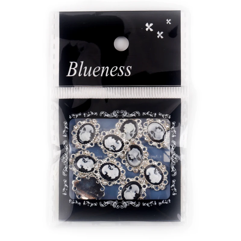 Blueness 10Pcs/Lot 3D Beauty Girl Gems Nail Art Rhinestones Charms DIY Strass Studs Silver Alloy Nails Decorations Crystals | Красота и