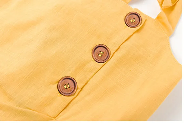 big girls summer cotton linen sleeveless dress teens kids casual solid yellow children beach sundress age 6 8 10 12 14 t | Детская