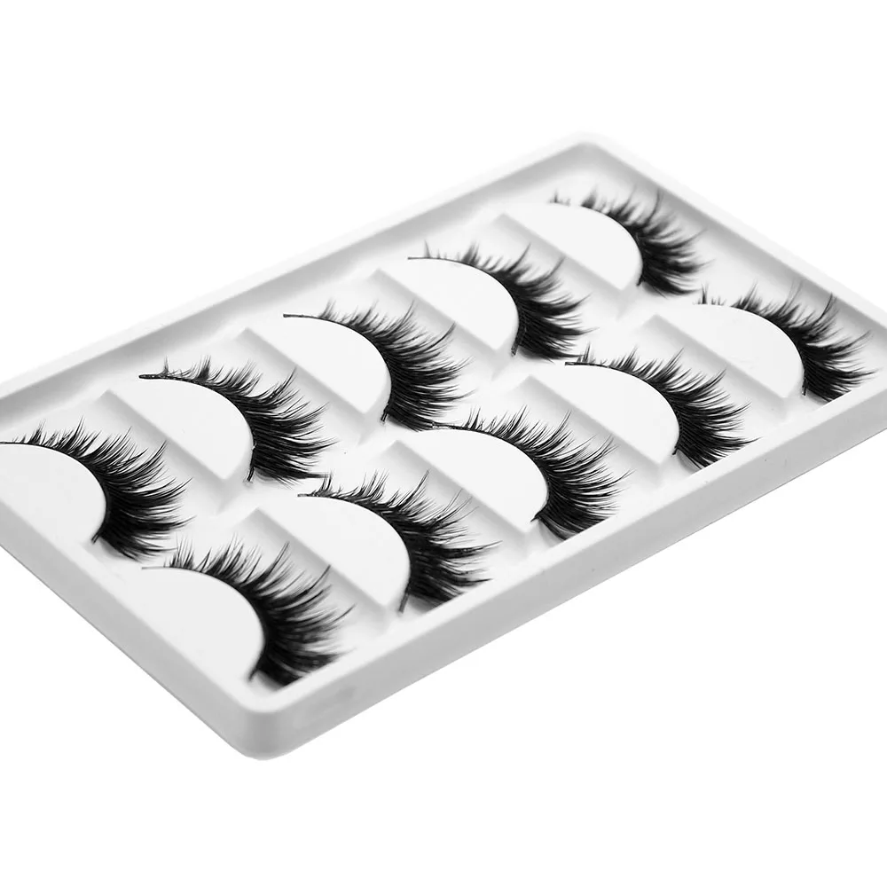 Kimcci 5 пар натуральные накладные ресницы настоящие 3d норковые мягкие для
