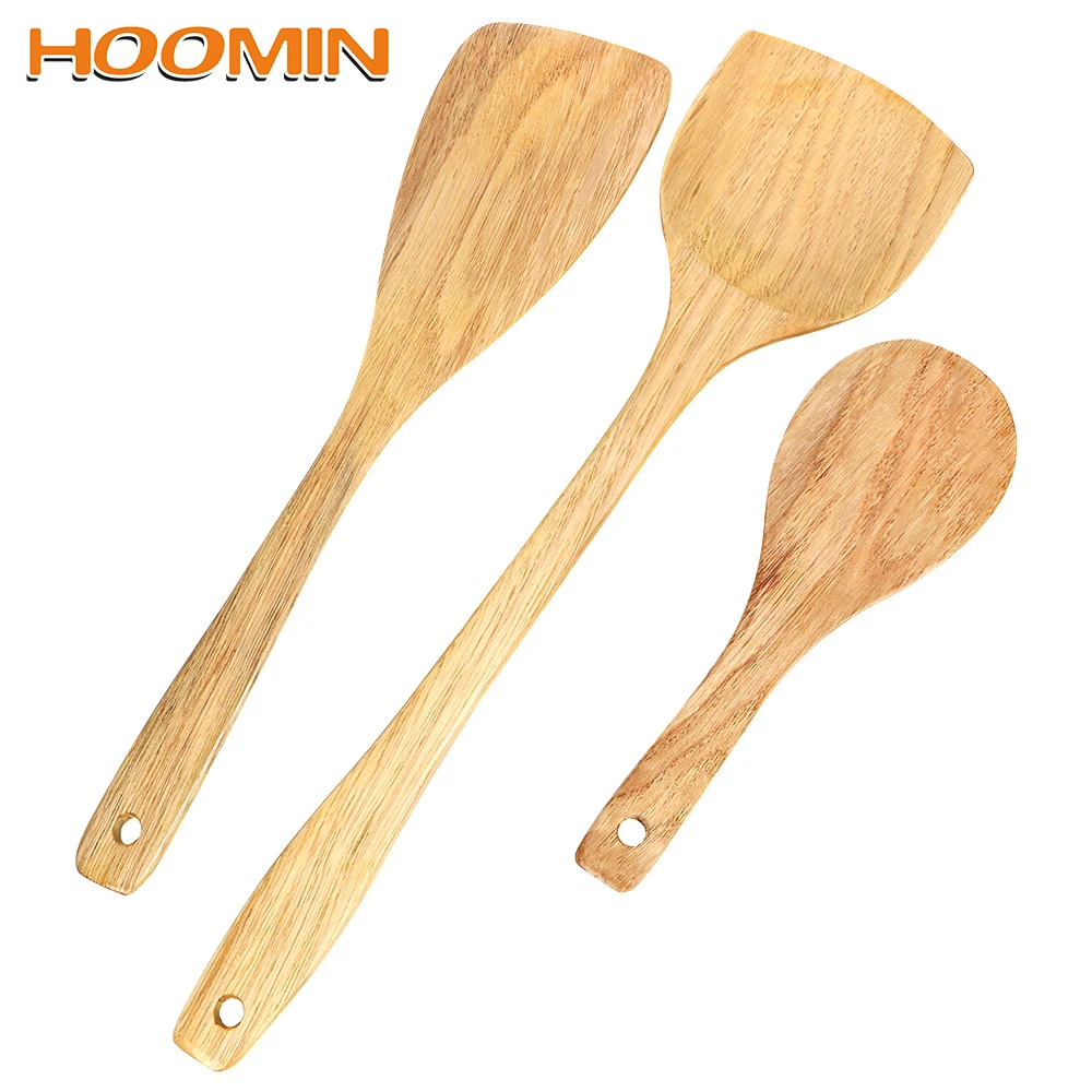 Фото HOOMIN Деревянная Лопатка деревянная лопатка для антипригарной сковороды рисовая