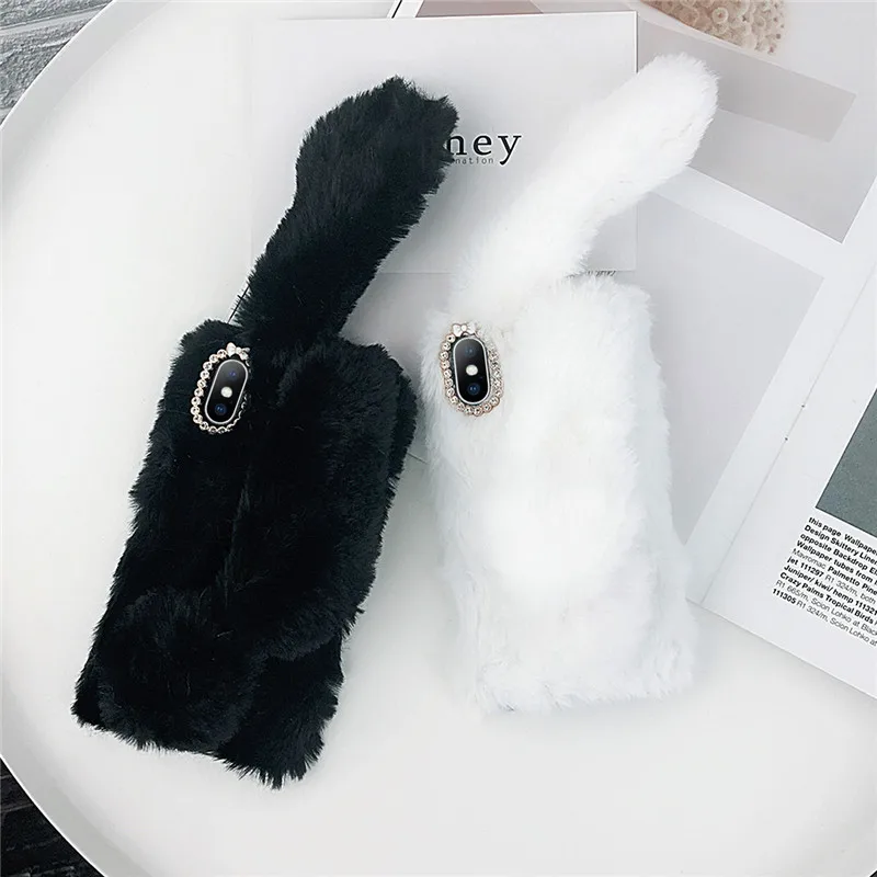 Lovebay Luxury Rabbit Fashion Case For iPhone 6 6s Plus 7 8 X XR Animal Hair TPU Cell Phone Cover XS MAX Cases |