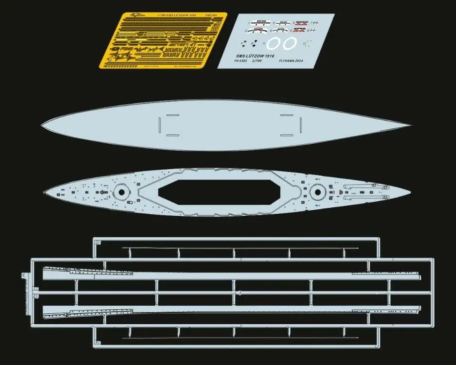 Flyhawk 1301S 1/700 немецкий Battlecruiser Lutzow (G 37 Grobes класс Torpedoboot)|Наборы для сборки моделей| |