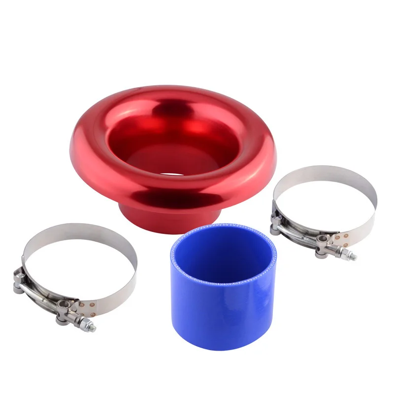 ESPEEDER Aluminum 3.5" Short Ram/Cold Air Compressor/Intake Inlet Velocity Stack/Turbo Horn Kit Car Professional Parts Blue/Red |