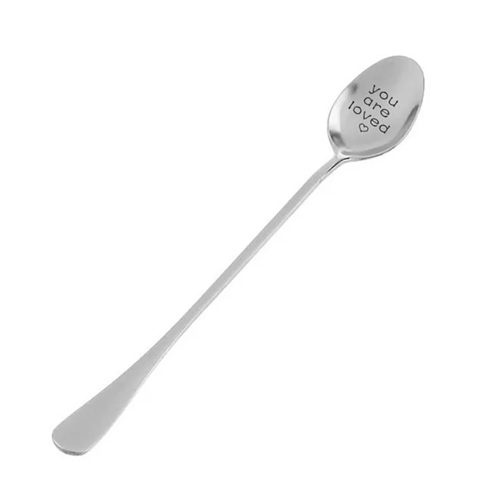 You Are Loved Spoon Long Handle Coffee Ice Cream Cereal Tableware Couple Gift | Дом и сад