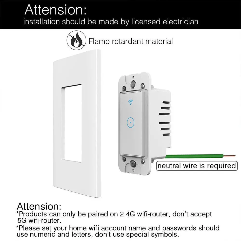 Hot 2019 WiFi Smart Wall Light Switch Remote Control Works With Amazon Alexa Google Home | Электроника
