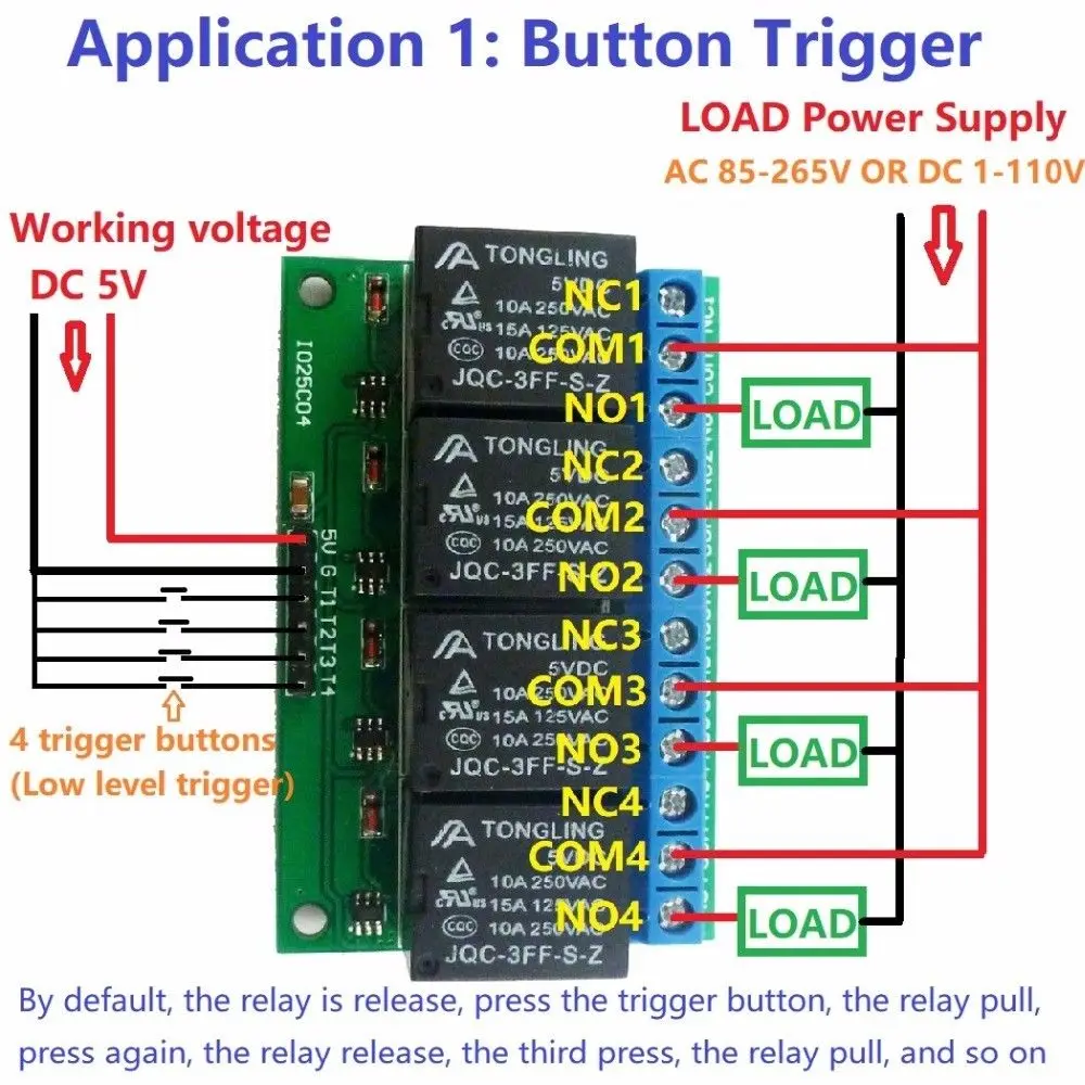 

DYKB 4CH Flip-Flop Latch Relay Switch Bistable Self-locking Electronic Switch MCU IO Control FOR Smart home Toy car