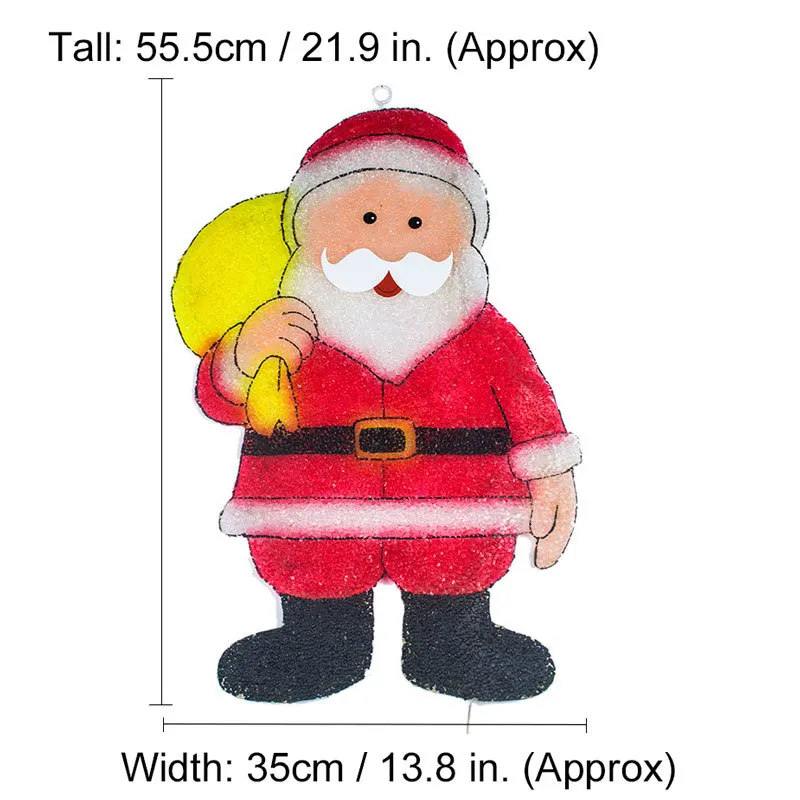 2D Рождественский Санта Клаус из ЭВА 21 дюйм. Высокий 24V navidad 2018 Праздничные огни