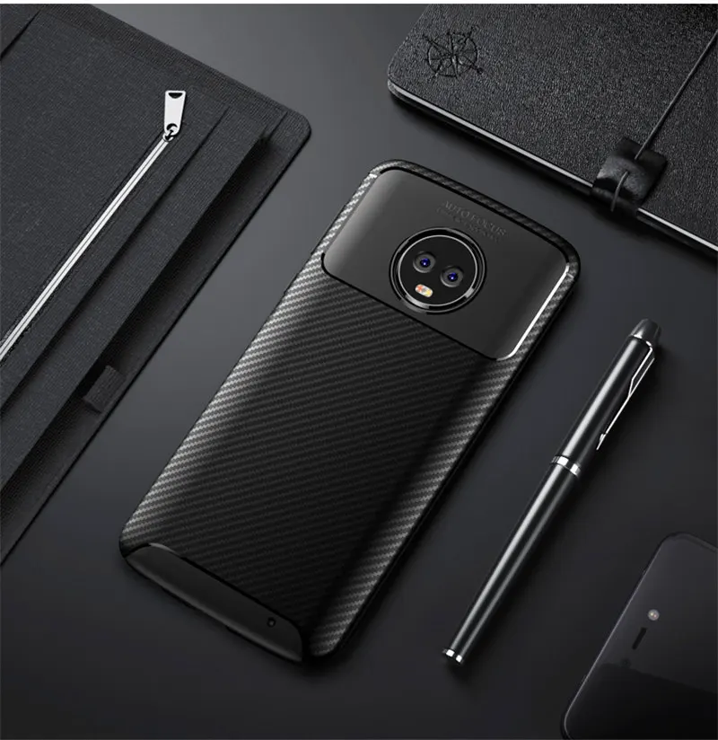 Чехол из углеродного волокна для Moto G 6 G6 Plus чехол MotoG6 мягкий Противоскользящий
