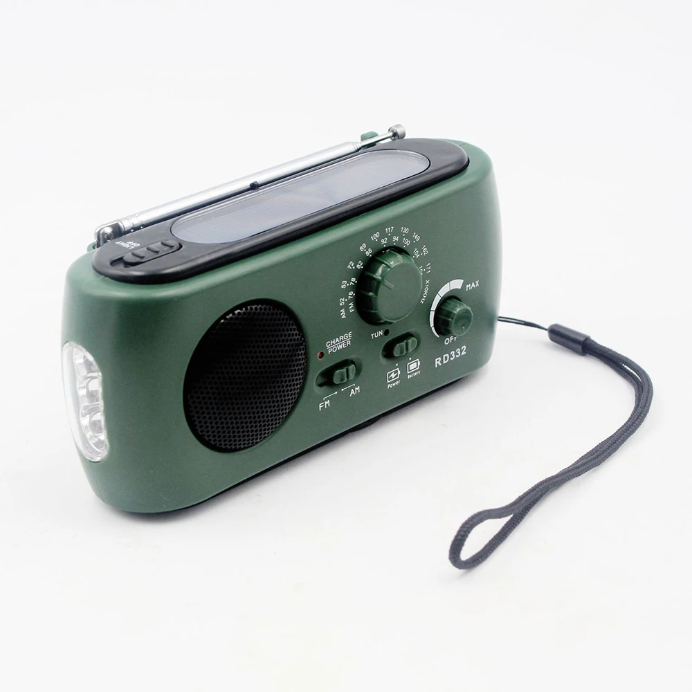 Радиоприемник Многофункциональный Am / Fm Динамо Солнечная радио Мощный Кривошип