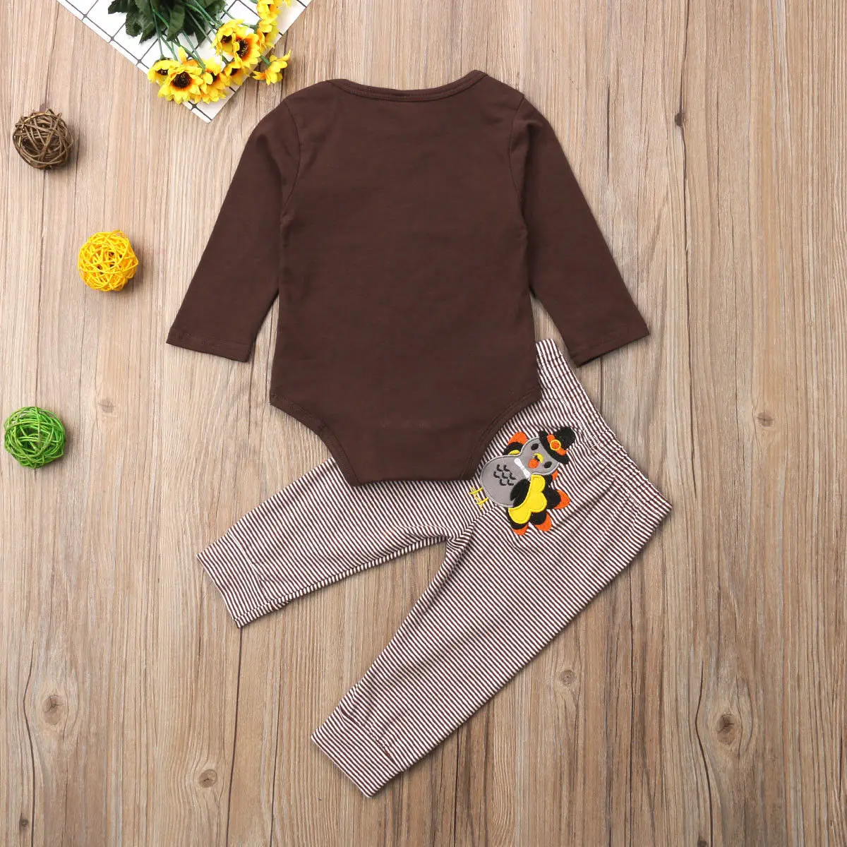 Костюм Pudcoco для мальчиков хлопковая одежда США на День Благодарения комбинезон