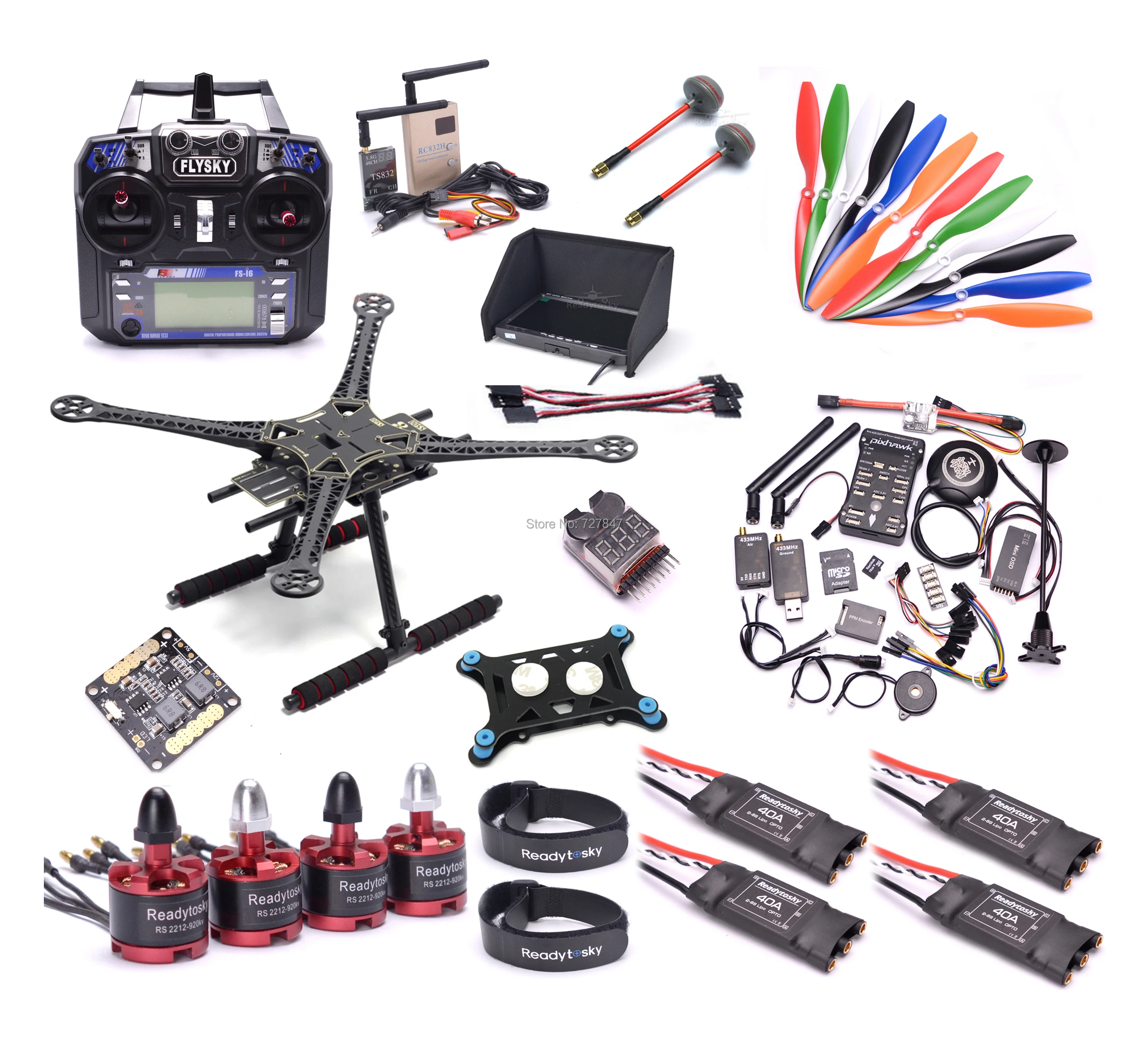 Квадрокоптер PIXHAWK 500 мм/F450 450 мм 2.4.8 2212 920KV мотор 40A ESC RC832 TS832 7 дюймовый монитор Flysky I6