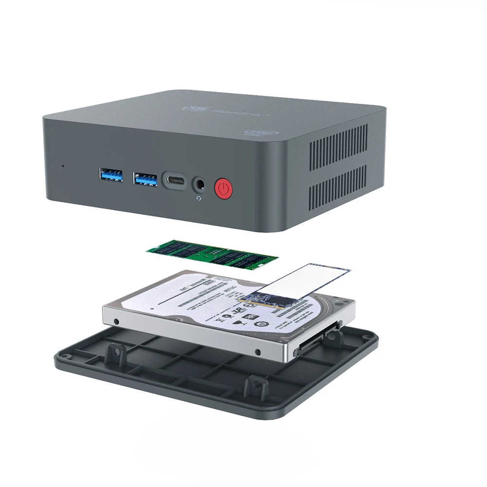 Beelink U55 Мини-ПК Intel Core i3-5005U 2.0ГГц 8ГБ ОЗУ 256ГБ SSD Windows 10 Компьютер для гостиной с двумя HDMI Win10 NUC Desktop on.