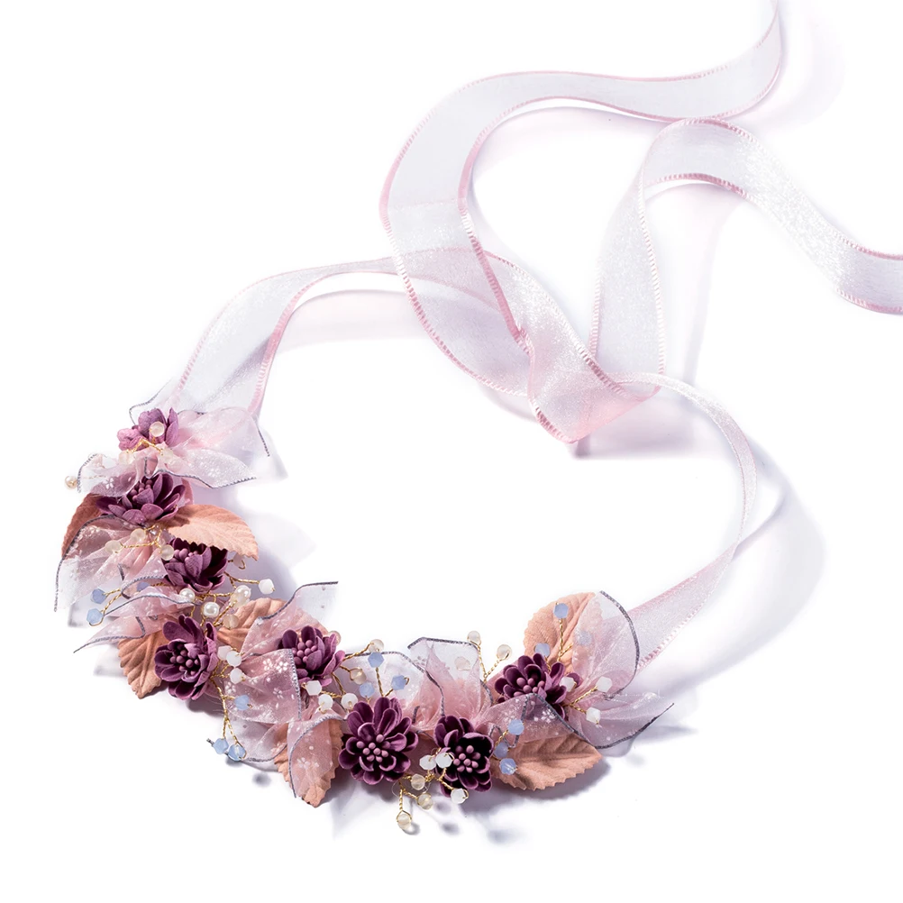 Цветок Девушки Корона Дети цветочный жемчуг венок волос аксессуар Гирлянда