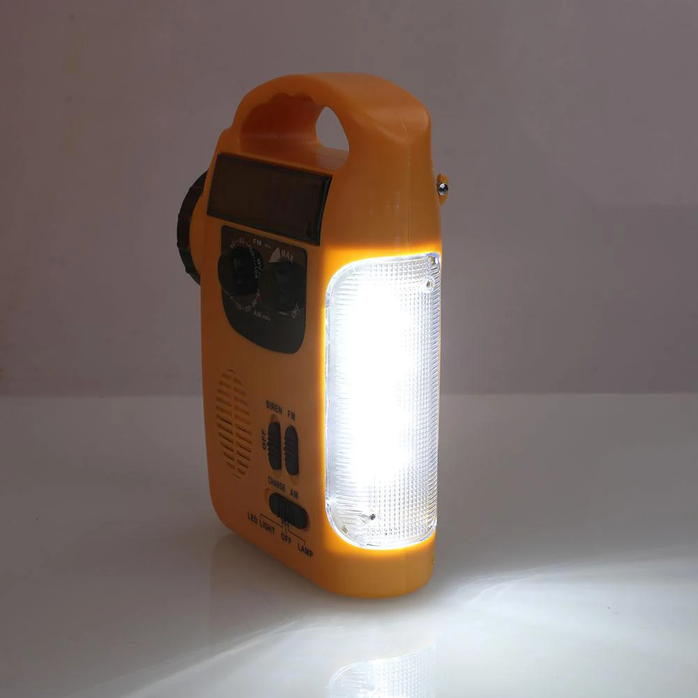 Flashlight Solar AM/FM Radio LED Charging for Phone 5 in1 Hand Charg Crank Dynamo SOS Light Torch for Outdoor