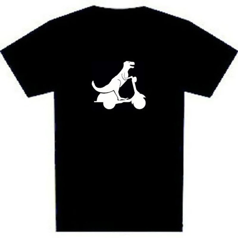 

Мужские футболки для всей семьи, модные футболки для 2018 футболка унисекс с принтом динозавра на скутере Забавные футболки хлопковые топы фу...