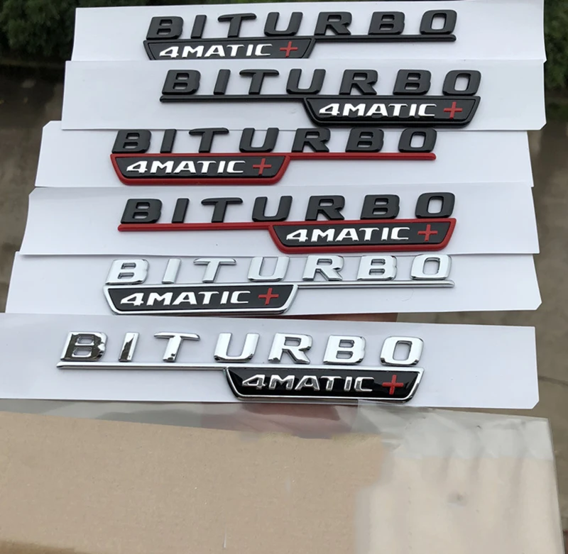 Черный хром Turbo 4matic Biturbo + эмблема на КРЫЛО боковой Supercharge логотип стайлинга