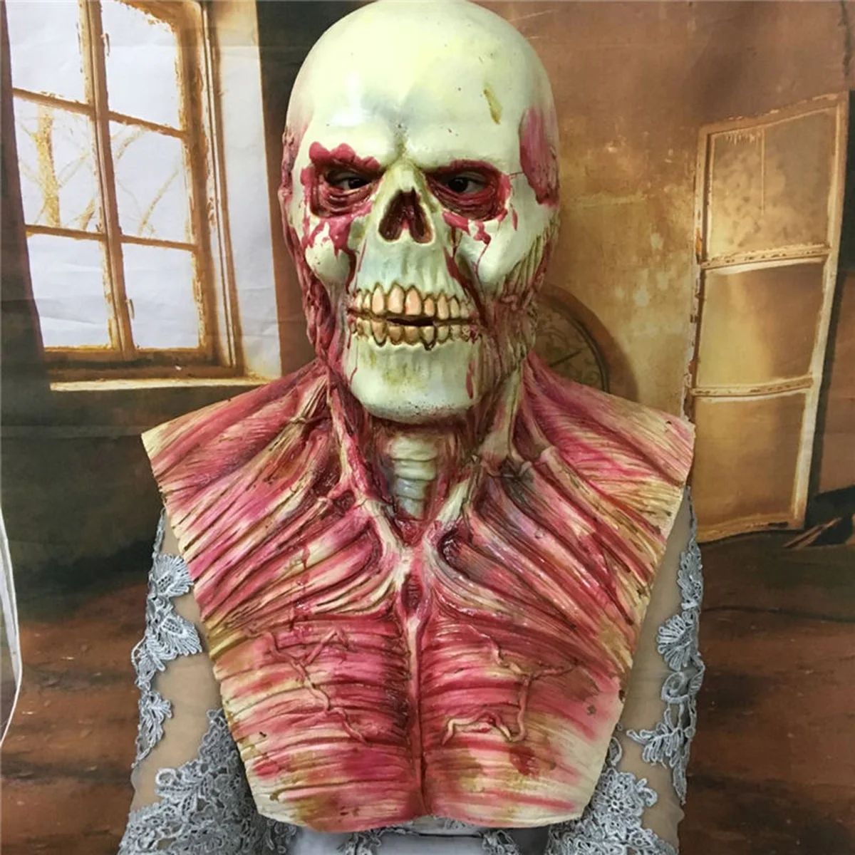 Ужас alien Bloody Zombie маска Тающее лицо взрослый латексный костюм Хэллоуин страшный
