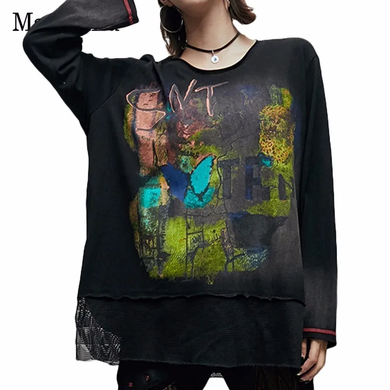 Max LuLu модные японские дизайнерские женские пикантные сетчатые топы готические