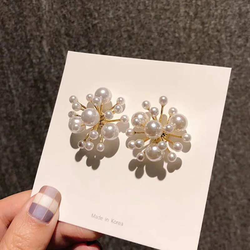 Красивый фейерверк дизайн имитация жемчуга большой 1 пара Лидер продаж новинка