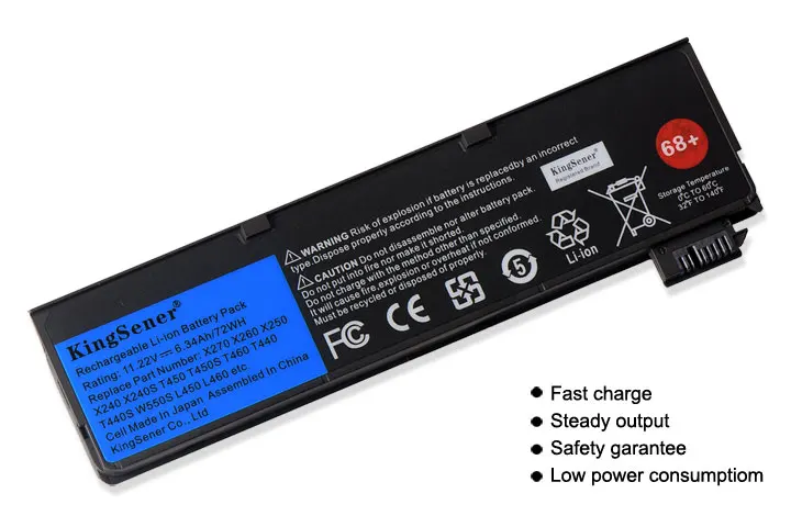 Аккумулятор KingSener для ноутбука Lenovo Thinkpad X270 X260 X240 X240S X250 T450 T470P T450S T440S K2450 W550S 45N1136 45N1738
