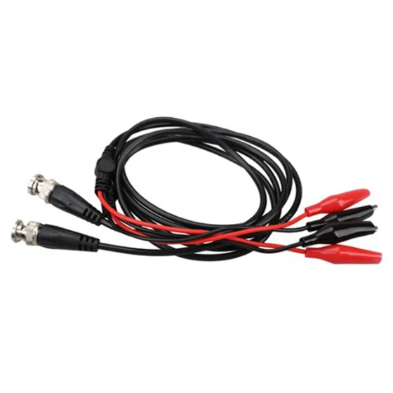 Promotion! 2pcs 100cm BNC Q9 Oscilloscope Measuring Leads Double Clip Alligator bare copper (Mini Clips) Red + Black |