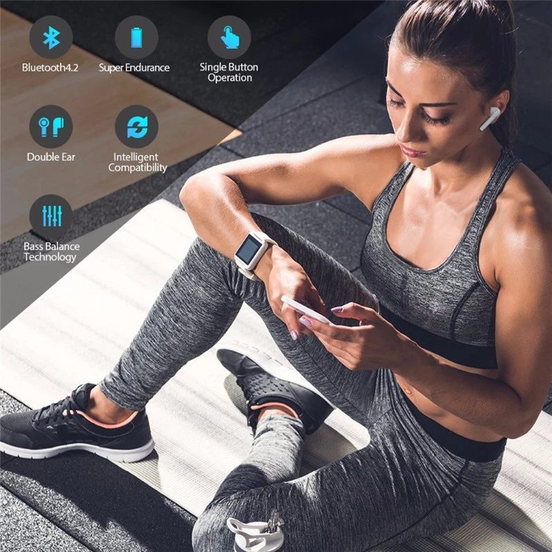 I7s TWS Bluetooth 5 0 наушники с зарядным мини-чехлом зарядный кабель tws i7 s беспроводные на