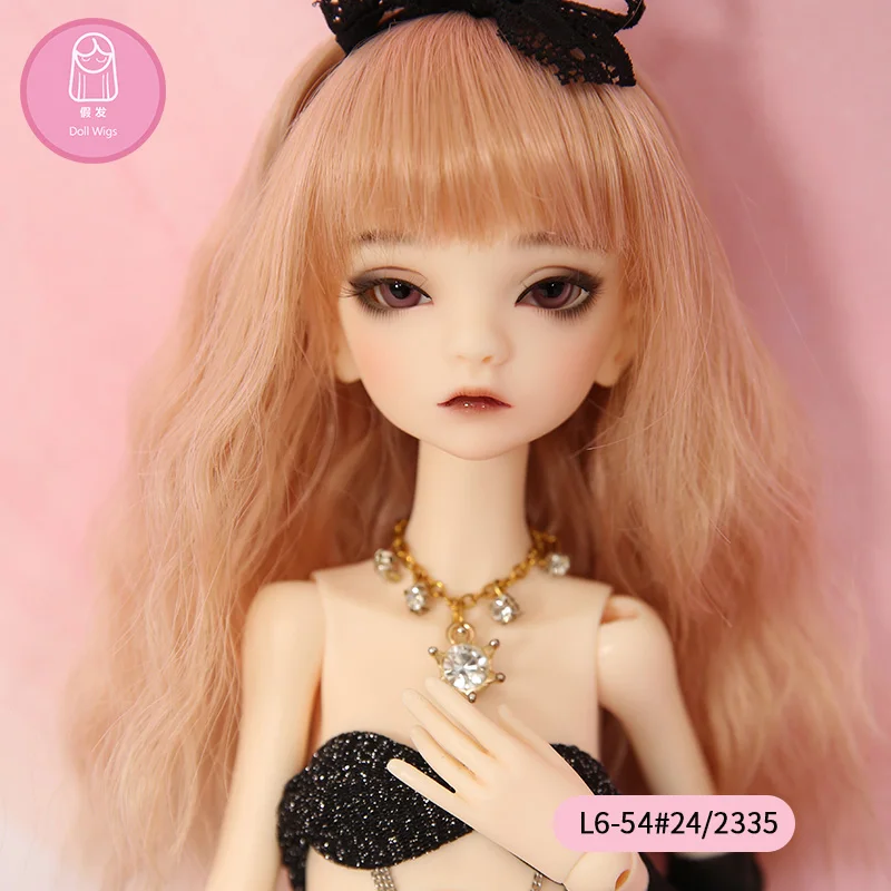 Wig For Doll BJD L6# free shipping size 16-17cm 1/6Curly Bangs Heat Resistant Synthetic long hair Wigs in beauty | Игрушки и хобби