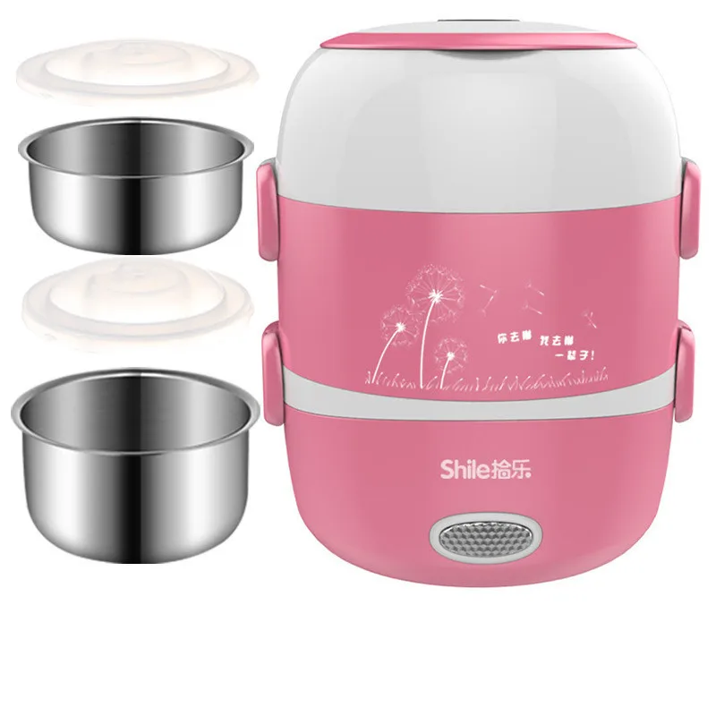 

Drop Shipping Heated Food Container For Storage Japanese Fashion 220v Eu Plug Stainless Steel Thermos For Food With Containers