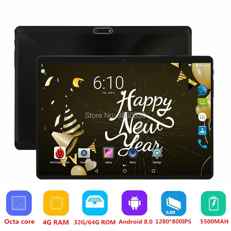 Android 8 0 планшет 10 дюймов Восьмиядерный 3G 4G FDD LTE 4 Гб ОЗУ 64 ПЗУ поддержка Netflix Youtube 2.5D