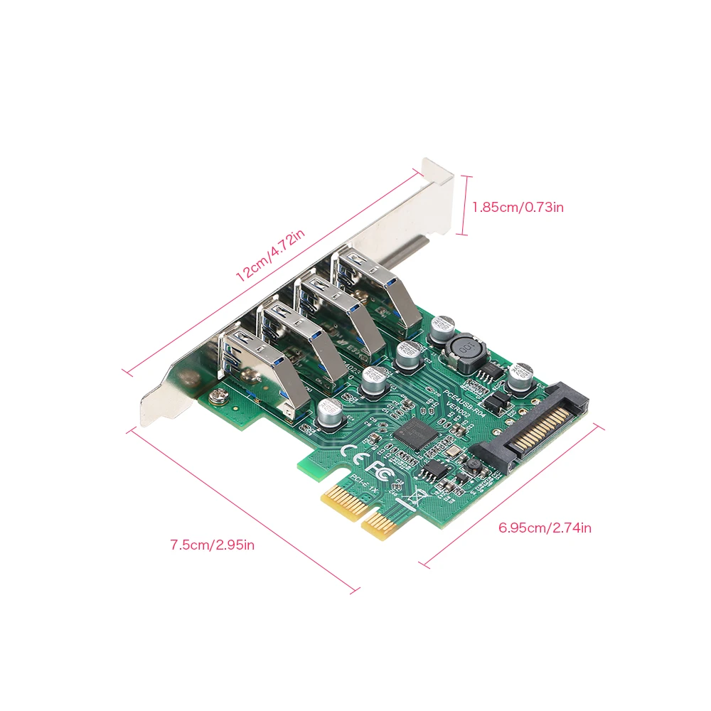 Плата расширения PCI E к USB 480 адаптер с кронштейном быстрая скорость передачи