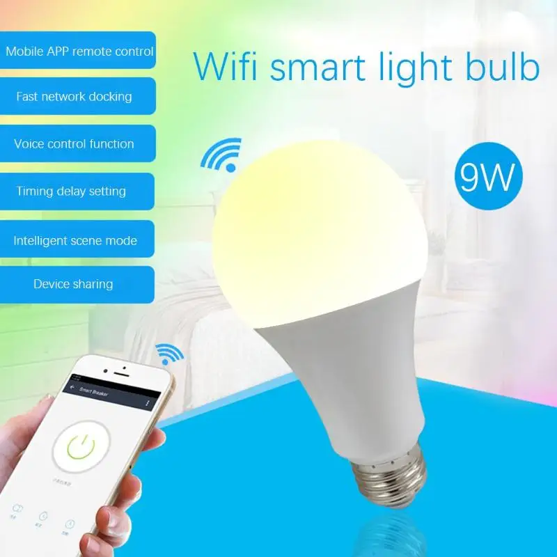 Беспроводная WiFi E26/E27 умная лампочка Alexa/Google Home APP дистанционное