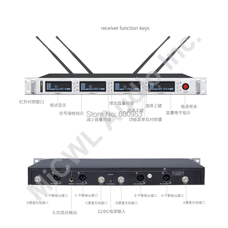 MiCWL SKM9000 2 Белый черный беспроводной сценический микрофон Система шампанского