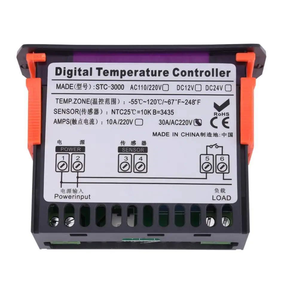 STC 3000 110V 220V 30A сенсорный цифровой Температура контроллер термостат с Сенсор
