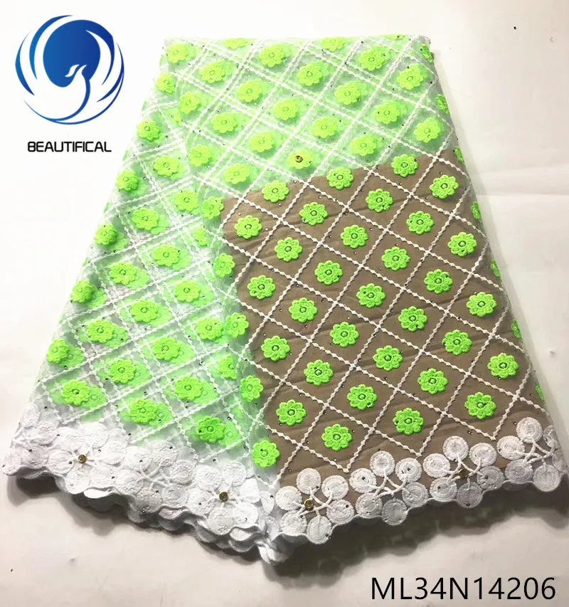 

BEAUTIFICAL nigerian lace fabric embroidery mesh tulle fabric for women dress ployester french lace ML34N142