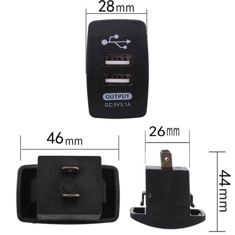Автомобильное зарядное устройство CARCHET с двумя usb портами клавишный