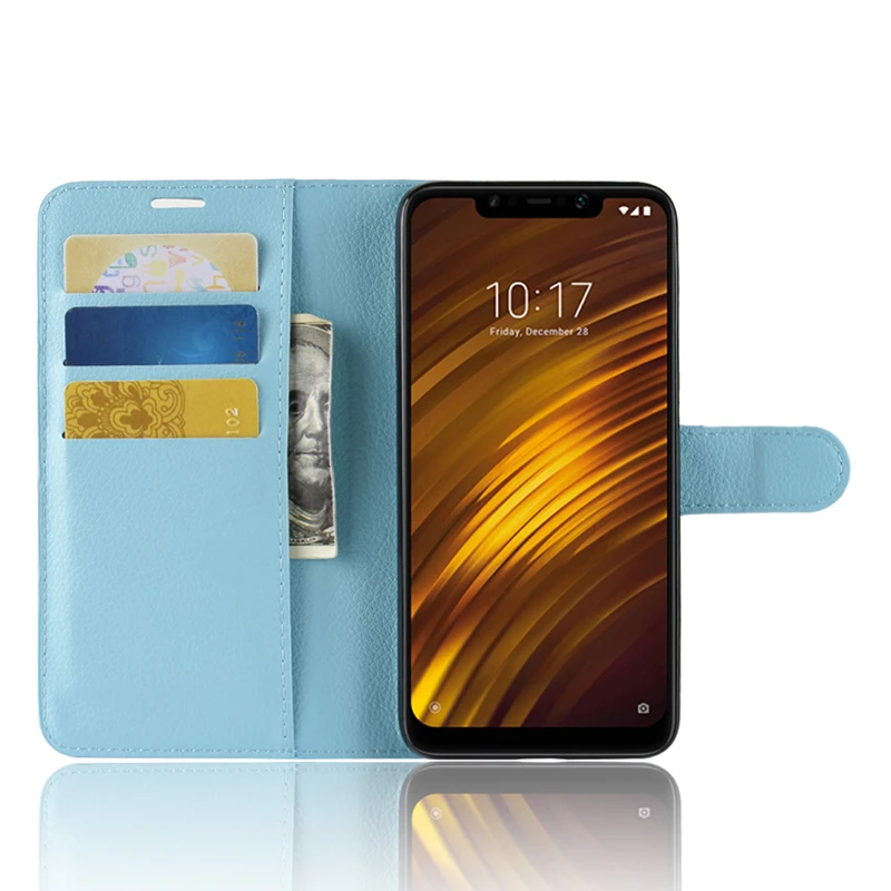 Ocolor для XiaoMi Pocophone F1 из искусственной кожи чехол Роскошный кожаный книжка с