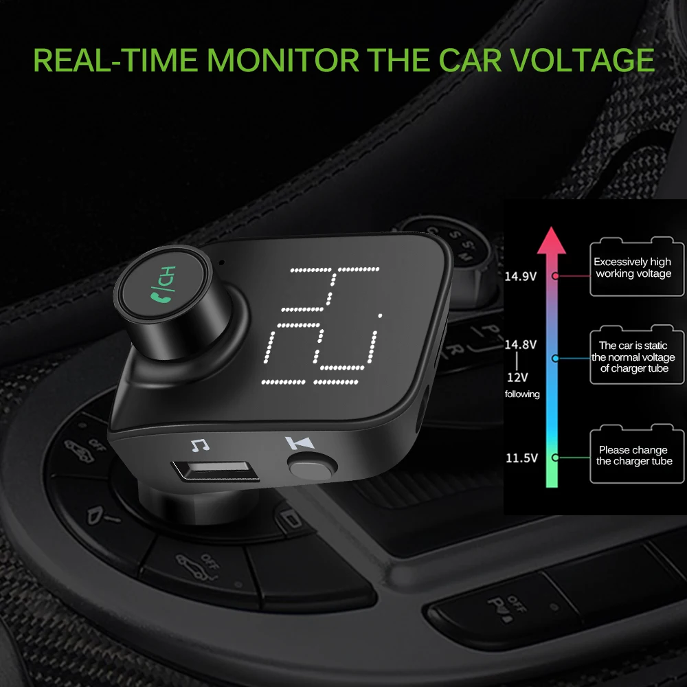 Автомобильный FM передатчик автомобильный стерео DC5V 2.4A USB зарядка MP3 плеер U диск