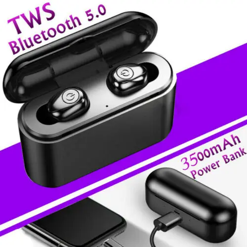 TWS Беспроводные Bluetooth 5 0 наушники стерео гарнитура спортивные с 3500mAh зарядным