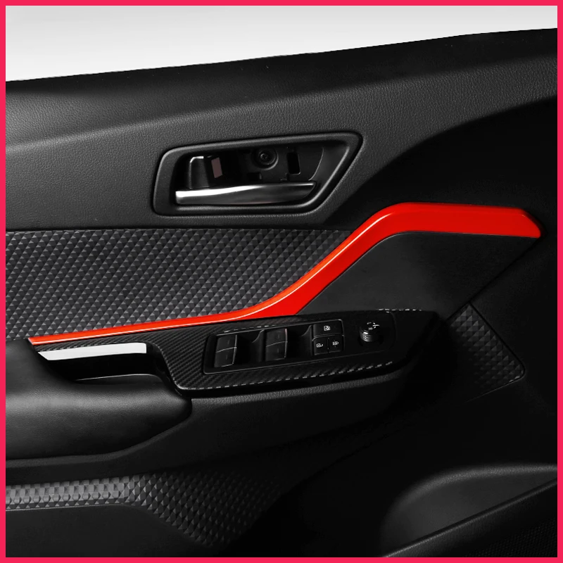 

Car Styling 2PCS ABS Plastic Interior Front Door Panel Decoration Strips Cover Trim For Toyota C-HR CHR 2016 2017 2018