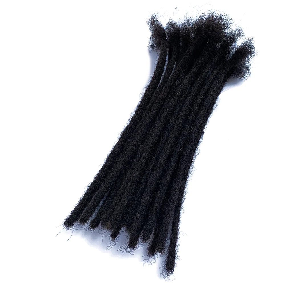 YONNA Human Hair Dreadlocks Microlocks Sisterlocks Dreadlocks Hair Extensions 20Locs  Handmade Natual Black #1B(0.4cm Width)