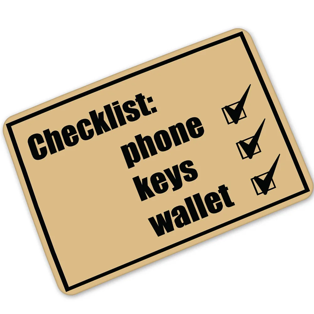 

UBRUSH Carpet Doormat Go out Memo List Printed Rubber Doormat Rub Soil Feet Mats Non-Slip 360G Carpets