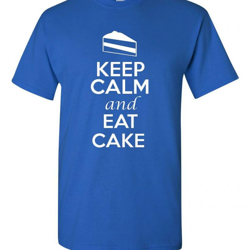 Keep Calm and Eat Cake Adult Novelty T-Shirt Tee |