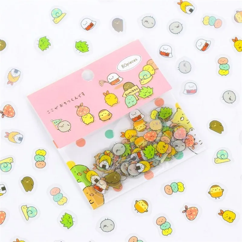 80 шт./лот Мини мультфильм Rilakkuma Декоративные наклейки Kawaii Кот альбом для дневника