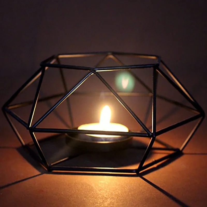 Геометрический подсвечник скандинавские минималистичные стильные украшения