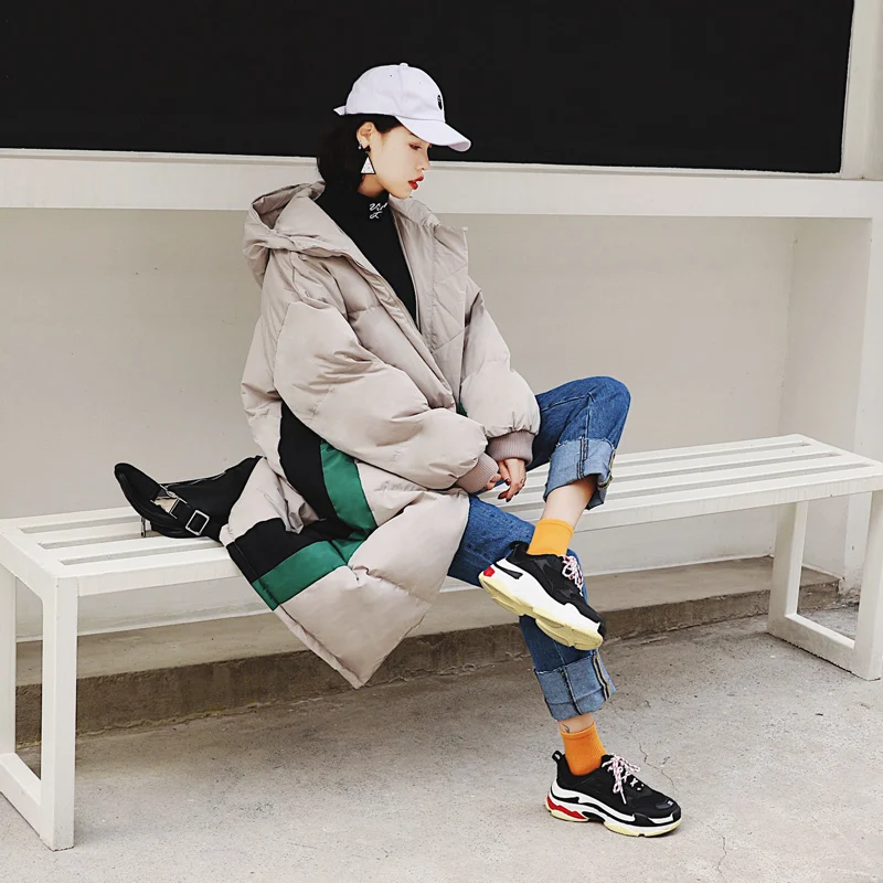Winter Cotton Padded Coat Women 2018 Fashion Hooded Wadded Jacket Thicken Warm Long Parka Loose Overcoat Mujer Invierno 330 | Женская
