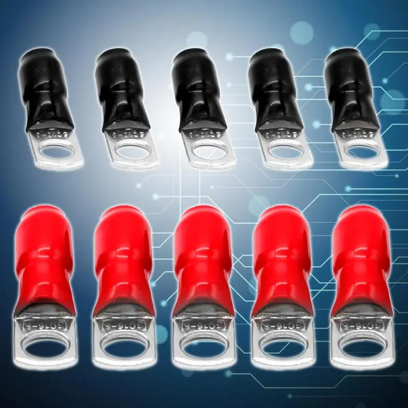10 шт. автомобильные аудио Мощность заземления провода кольцевые клеммы 6 AWG