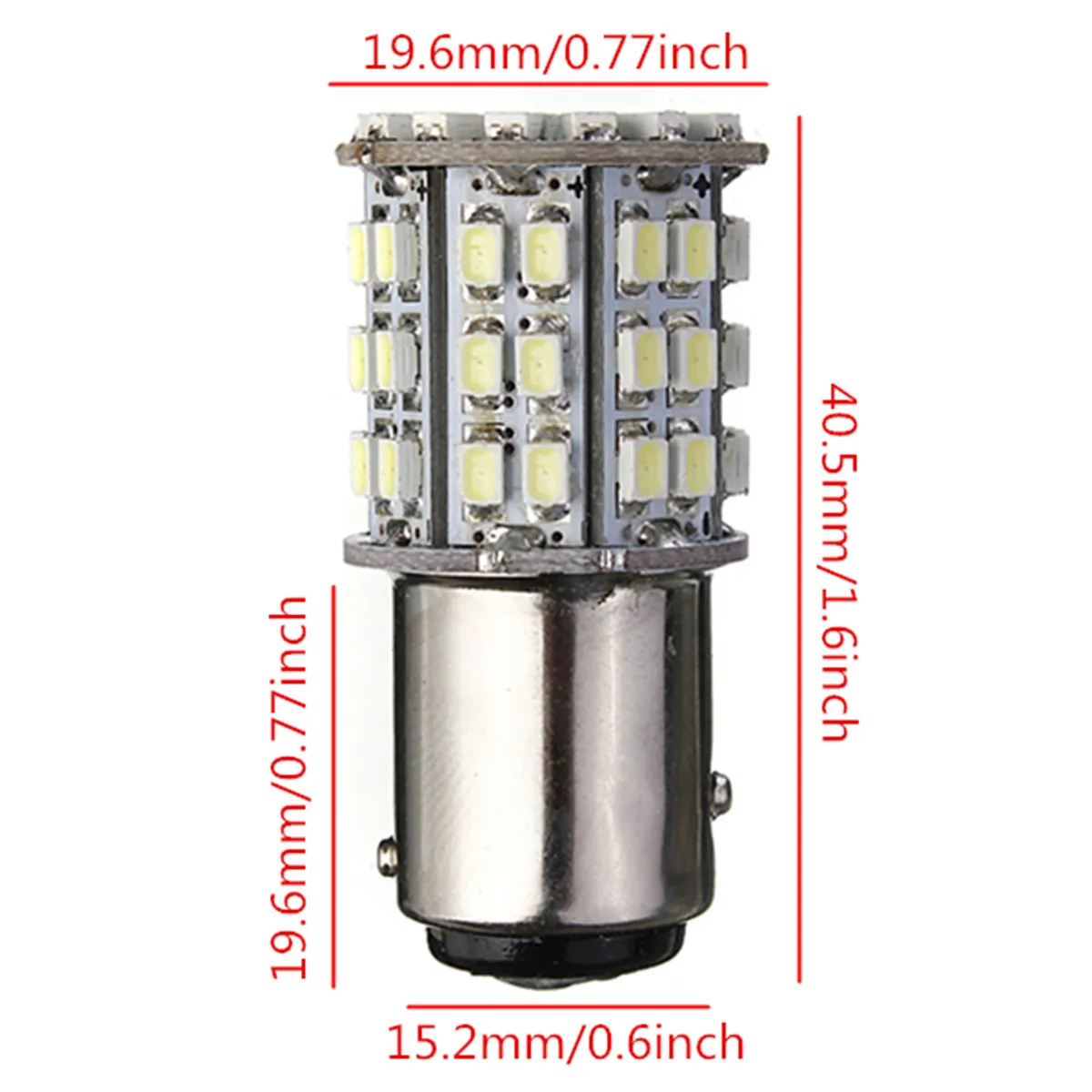 CLAITE BAY15D 1157 Белый автомобиль Хвост Стоп тормозной фонарь лампа 64 SMD светодиодный