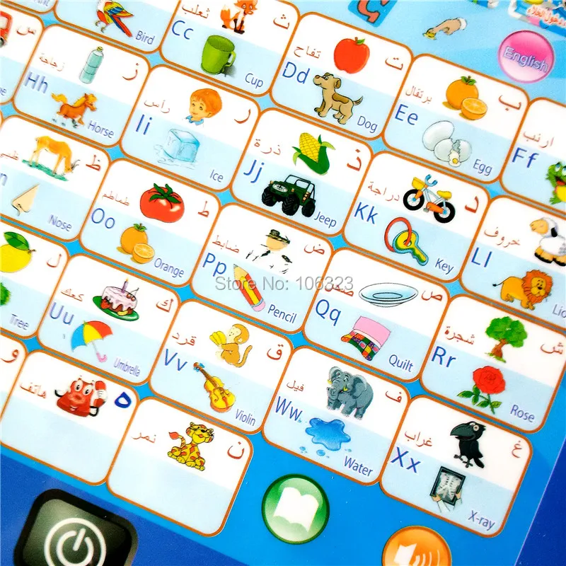 Оптовая продажа 72 шт английский арабский Ipad дизайн детский игрушечный планшет
